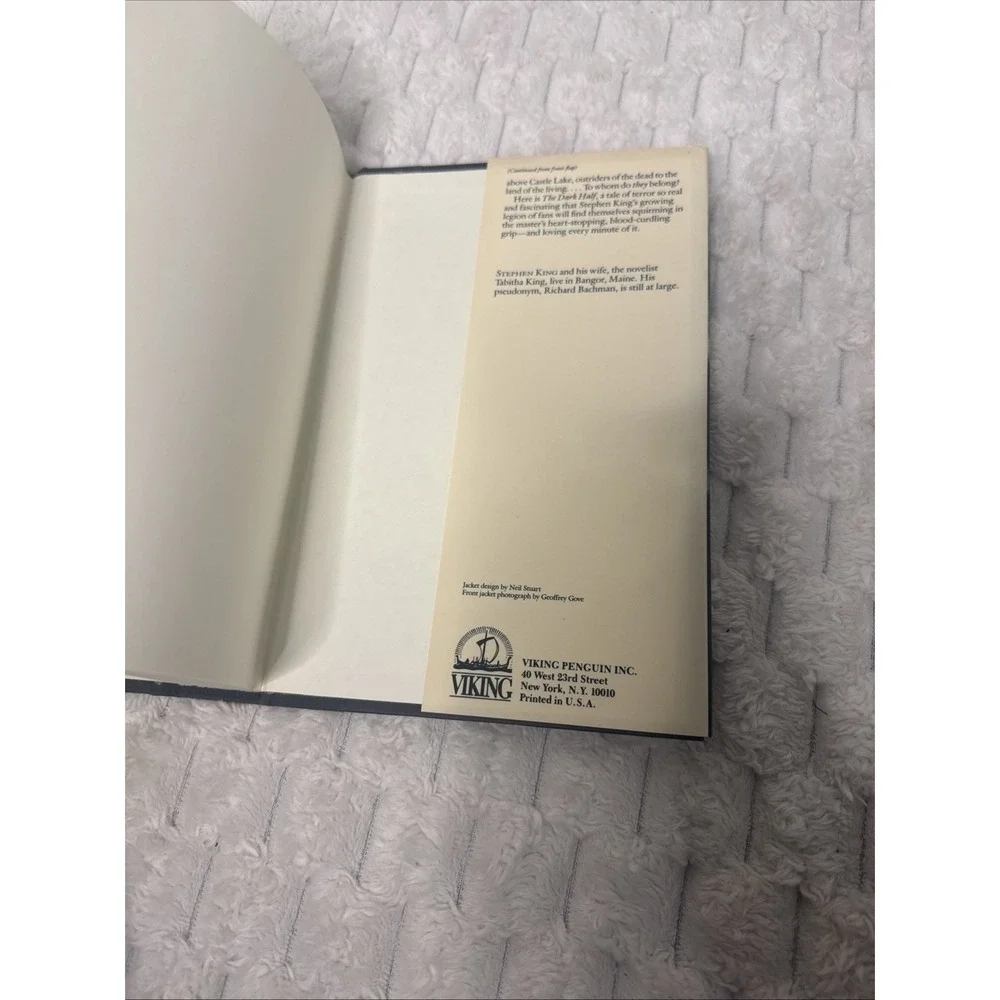 Stephen King-The Dark Half Hardcover Book 1989  First Edition First Printing DJ